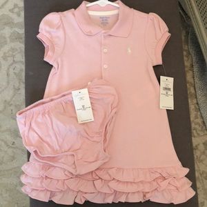 NWT Ralph Lauren Baby girl dress and bloomers 18M